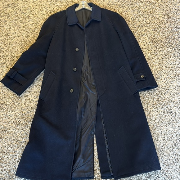 Cashmere & Wool Women’s Navy Classic Long Overcoat Size 12 - Picture 11 of 16